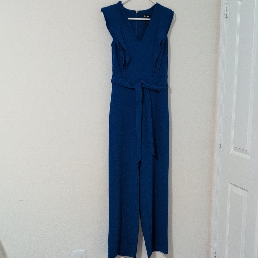 Dkny Blue Jumpsuit with Elegant Wide-Leg Design